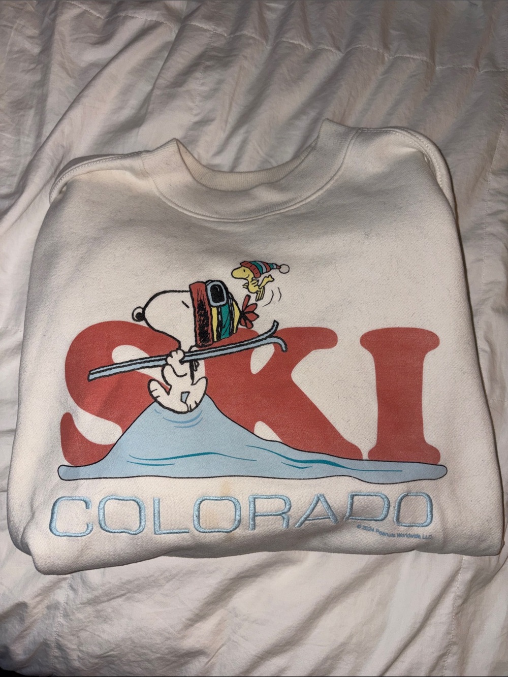 Ski Colorado Snoopy Graphic Sweatshirt - White